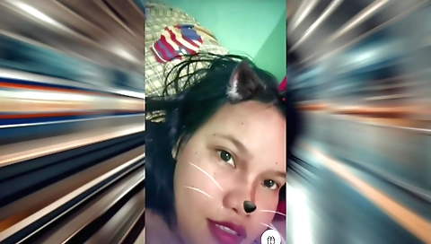 Solo female sex video with a sexy teen in red dress