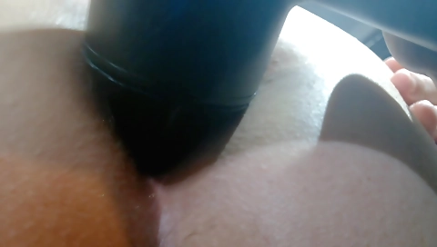 Busty babe fucked on a fucking machine and cum on ass