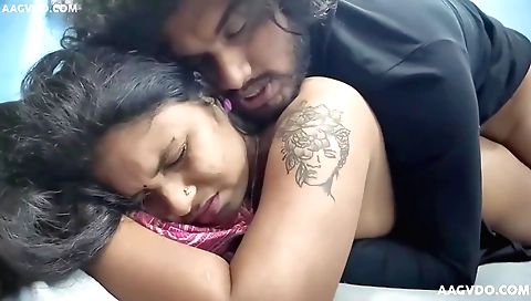 Tattooed teen with a big ass in a sexy black dress