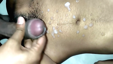 Indian hairy slut has a hairy pussies with cum on her body