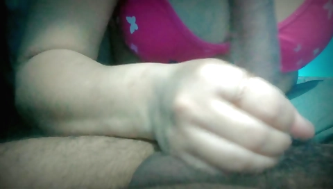 Big tits girl in handjob looks like her pussy is so tight