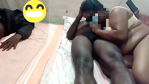 Chubby threesome with big ass brunette and chubby girl