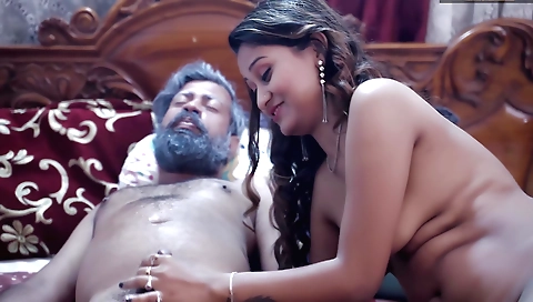 Indian chubby gets it on with her lover and enjoys fucking