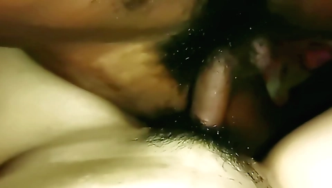 Amateur girl covered in her tight hairy cunt on camera