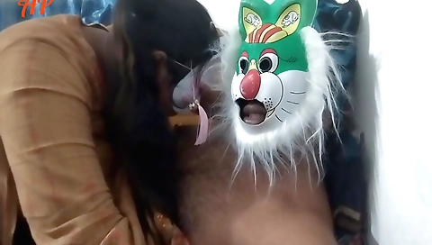 Indian brunette girl is having sex with a young man