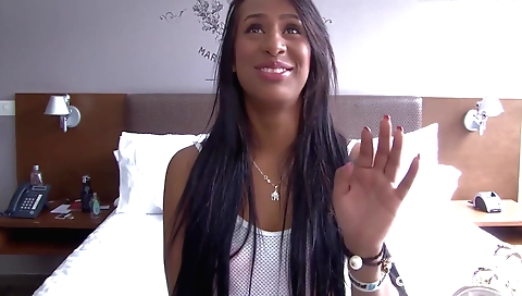 Busty indian chick gets picked up by a guy in the street