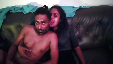 Indian girl gets a face on while fucking in the bathroom