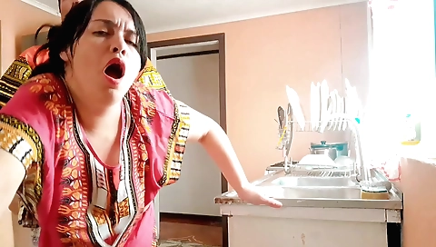 Indian amateur milf cooking curry and getting banged