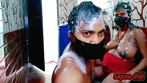 Pregnant brunette babe in a bikini rides cock in the bathroom