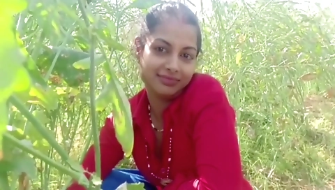 Indian stepsister in a farm sucking on husband's dick
