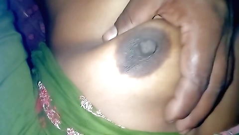 Busty brunette babe with natural tits is fucked on the bed