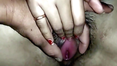 Indian hairy pussy is being penetrated with his big dick