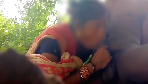 Indian brunette in the jungle getting fucked outdoors