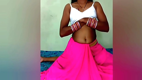 Indian girl with small tits and small boobs sucks and fucks a teacher