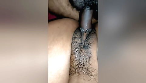 Hairy indian girl with a big hairy pussy gets her pussy drilled