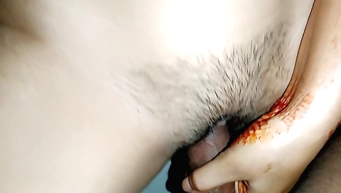 Indian teen plays with her hairy pussy in a pov video