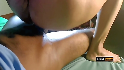 Sexy indian girl riding her boyfriend's dick in hd porn