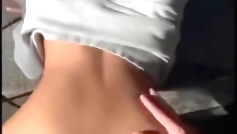 Amateur brunette takes a dick in her mouth and in pussy