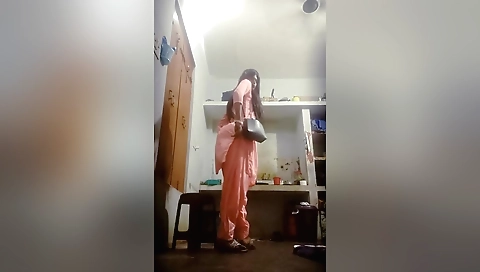 Indian amateur video with solo female in a sexy dress