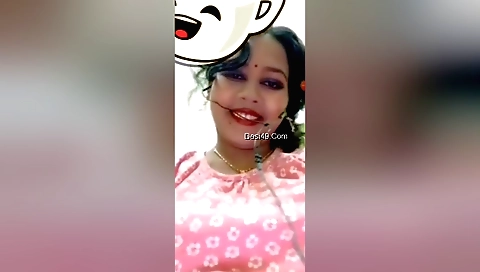 Busty brunette girl shows herself in front of webcam