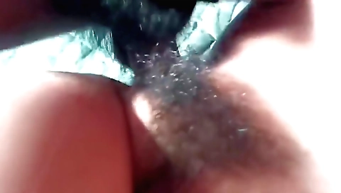 Indian girl's hairy pussy is all over my wife's dick