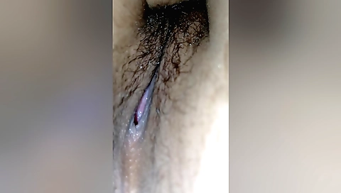 Indian girl gets a big creampie on her hairy pussy