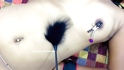 kinky bondage girl fucked in the mouth in POV video