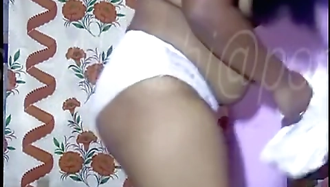 Indian girl is giving a solo video on her bedroom webcam