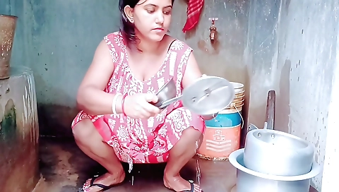 Hot brunette in stepbrother's house with naked body