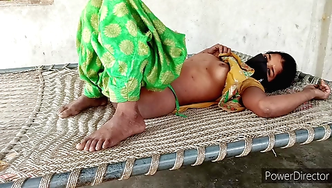 Hairy indian babe gets fucked hard in a village outdoors