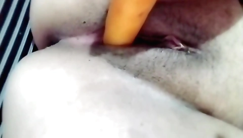 hairy amateur girl with a nice hairy pussy riding a toy