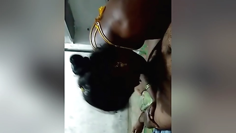 Indian bhabhi giving a blowjob and a handjob on web cam