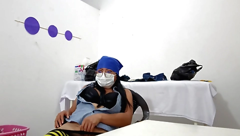 Horny Indian nurse naked and shows us what her body feels