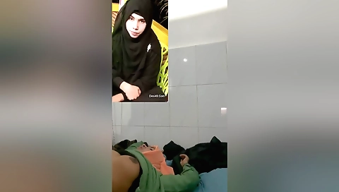 Sexy young brunette on webcam gets fucked by a man