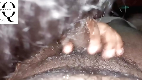 Amateur brunette with a cute body sucking a big cock