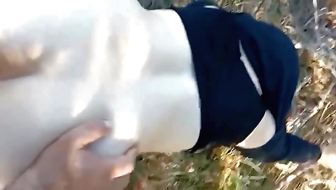 Hot stepsister with a big natural boobs has fun with stepbro