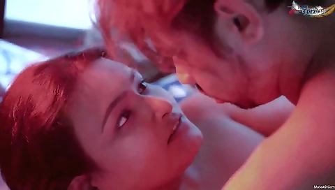 Big-tittied milf with a big booty fucked in the bedroom