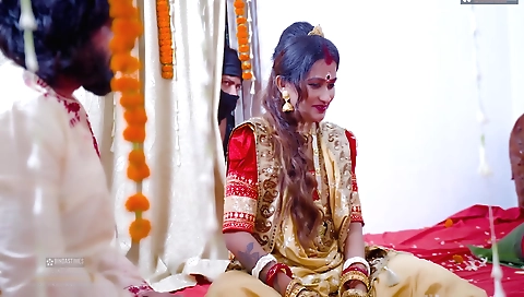 Indian threeway sex scene with husband and his wife