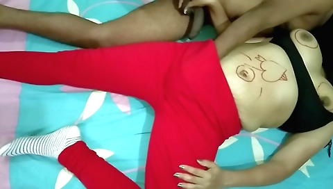 Indian chick is giving a blowjob to her stepmother