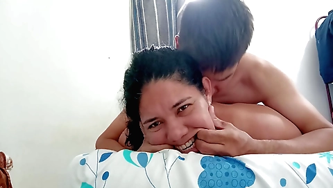 A cute and slender brunette milf is getting her pussy licked