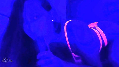 A brunette with a sexy body shows how she handles a body