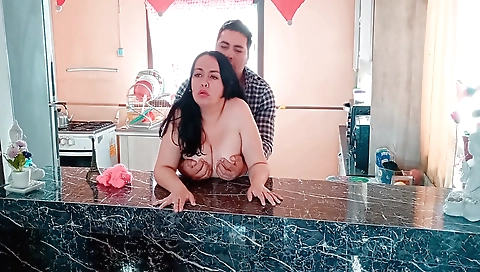 Indian slut with huge breasts and a nice ass gets fucked