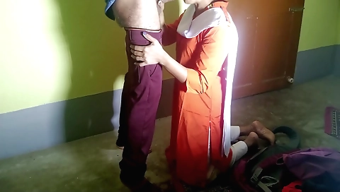 Indian solo girl is naked on the chair and staring at her exams