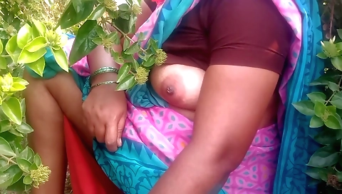 Indian chubby woman is having sex on the outdoor beach