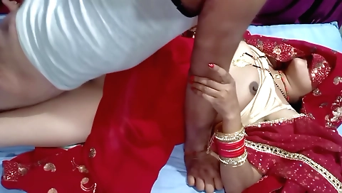 Indian wife fucks new lover with first night at home